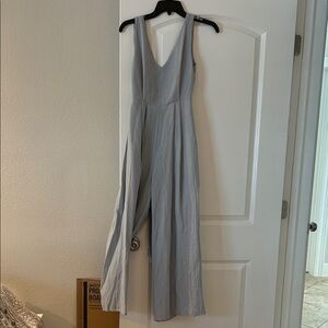 Millibon Light Gray/Blue Sleeveless Jumpsuit